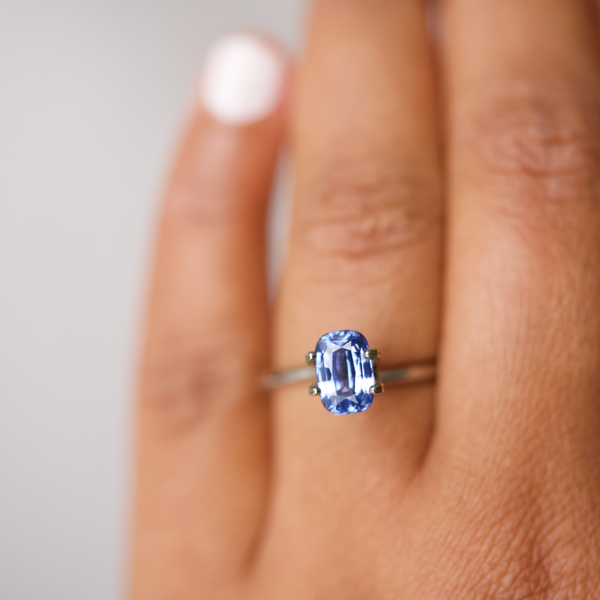 2.06 ct Blue Sapphire Cushion Natural Unheated