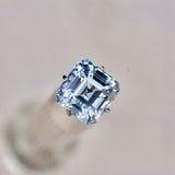 3.68 ct Grey Sky Blue Sapphire Emerald Cut Unheated Sri Lanka