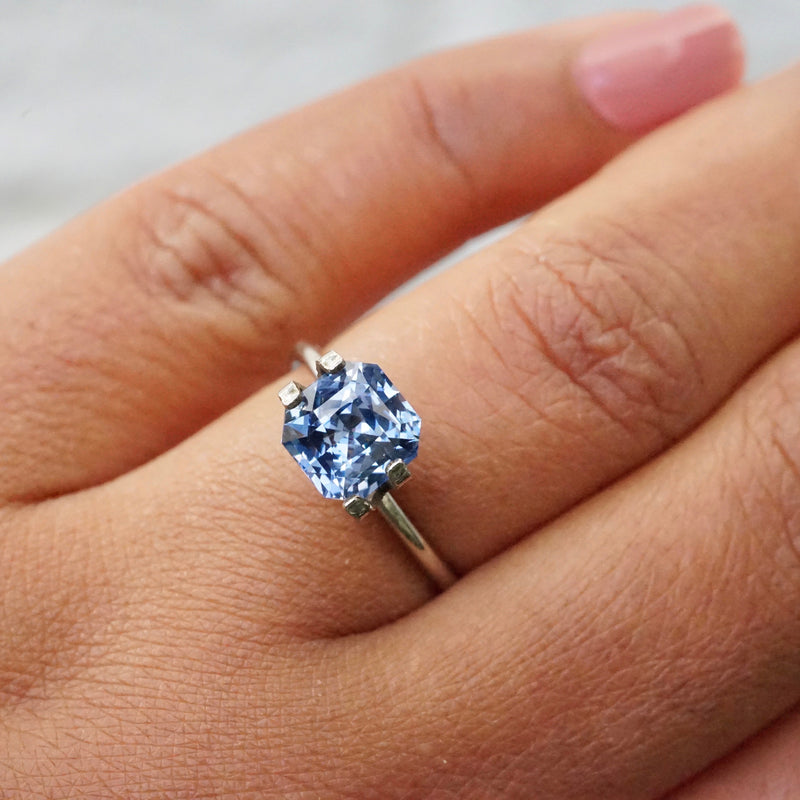 Aurora Blue Sapphire Ring - Bespoke Engagement Ring
