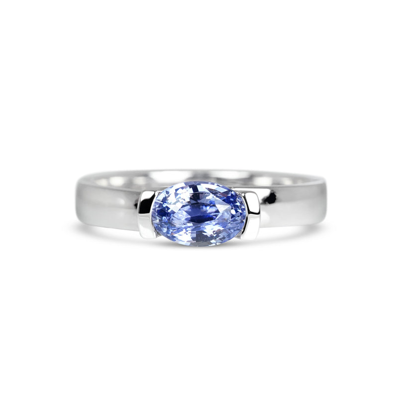 Blue Sapphire East West Ring