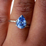 blue sapphire pear natural gemstone