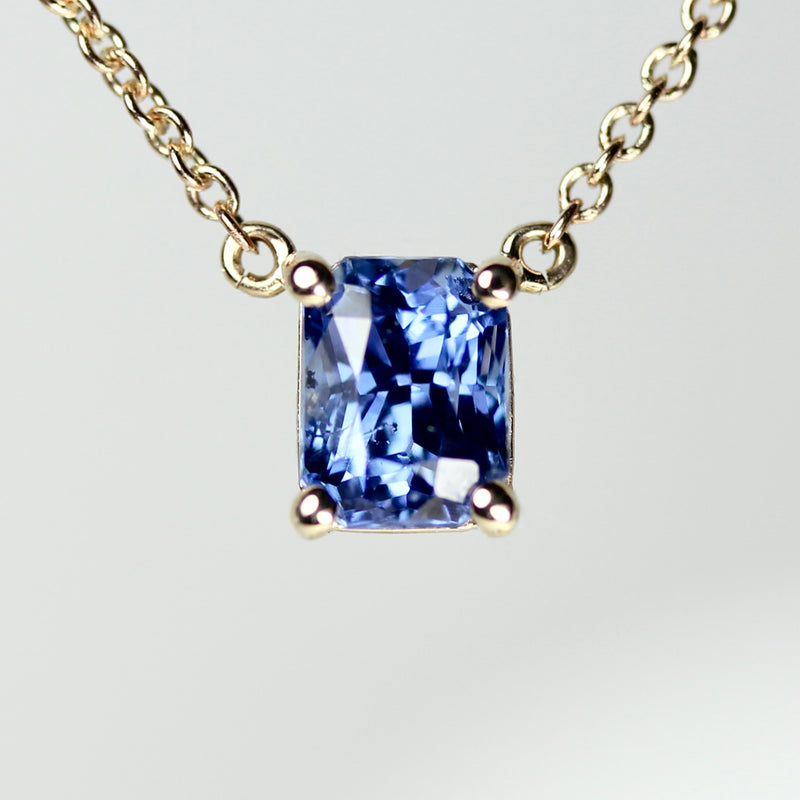 Blue Sapphire Pendant in Yellow Gold