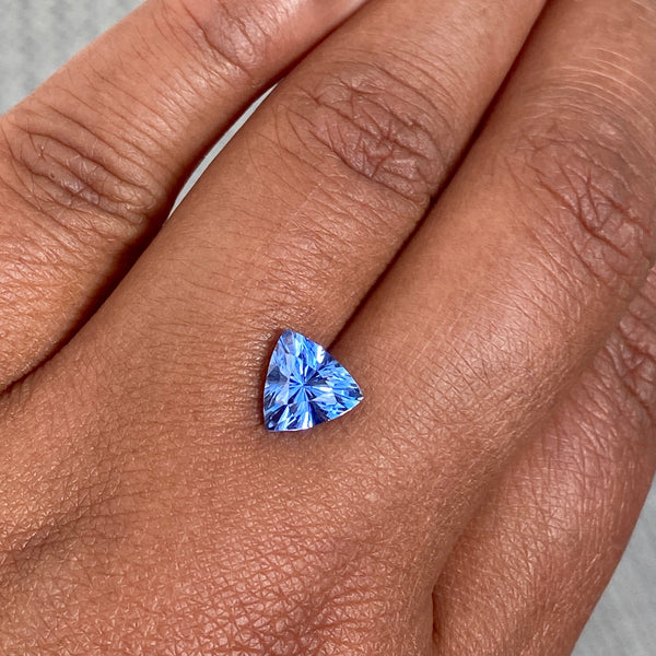 2.04 ct Trillion Cut Cornflower Blue Sapphire Unheated Sri Lanka