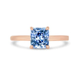 Ceylon Blue Sapphire Rose Gold Solitaire Ring