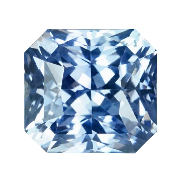 4.03 ct Vivid Sky Blue Sapphire Radiant Cut Unheated Sri Lanka