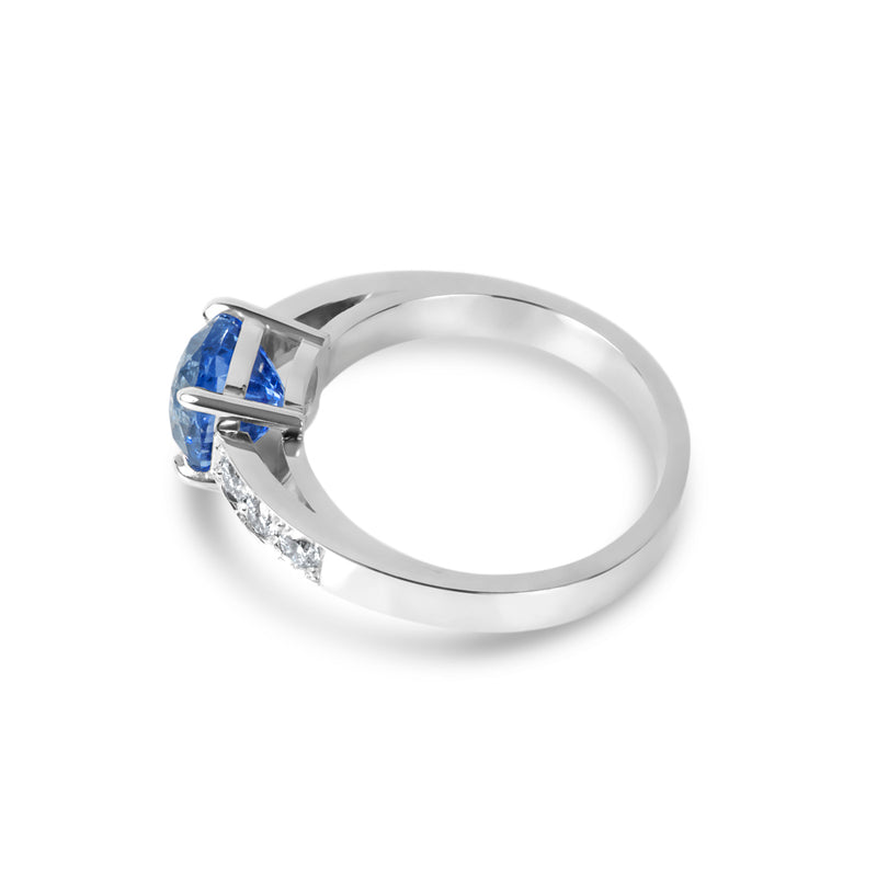 Cornflower Blue Sapphire Platinum Ring