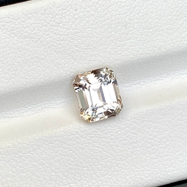 2.68 ct Champagne Grey Sapphire Emerald Cut Natural Unheated