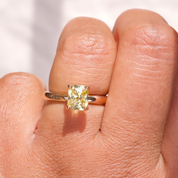 Yellow Sapphire Rose Gold Solitaire Engagement Ring