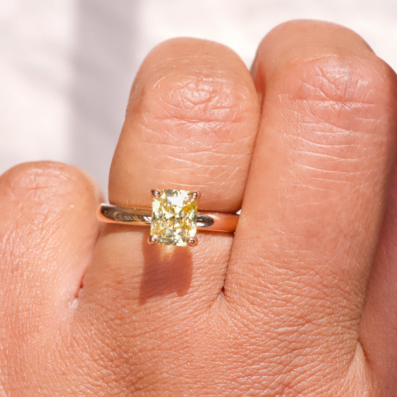 Yellow Sapphire Rose Gold Solitaire Engagement Ring