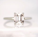 Champagne Grey Sapphire Solitaire Platinum Ring