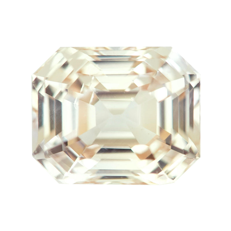 4.50 ct Champagne Peach Sapphire Emerald Cut Natural Unheated