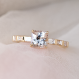 Champagne Sapphire Art Deco Engagement Ring