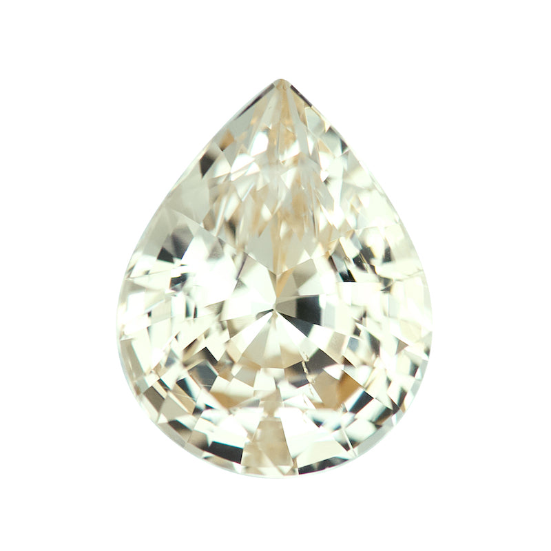 2.98 ct Champagne Yellow Sapphire Pear Natural Unheated