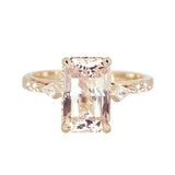 Champagne Sapphire Hidden Diamond Halo Engagement Ring