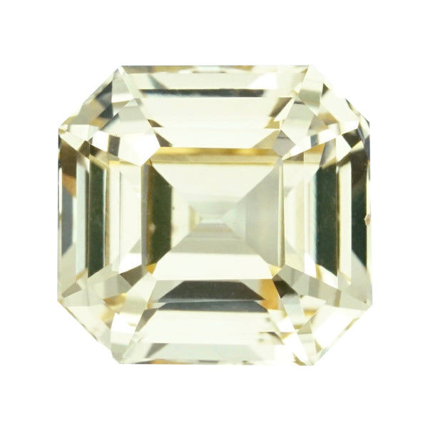 2.05 ct Champagne Yellow Asscher Cut Sapphire Unheated