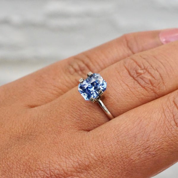 cornflower blue sapphire engagement ring