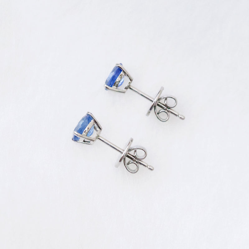 Cornflower Blue Sapphire Stud Earrings