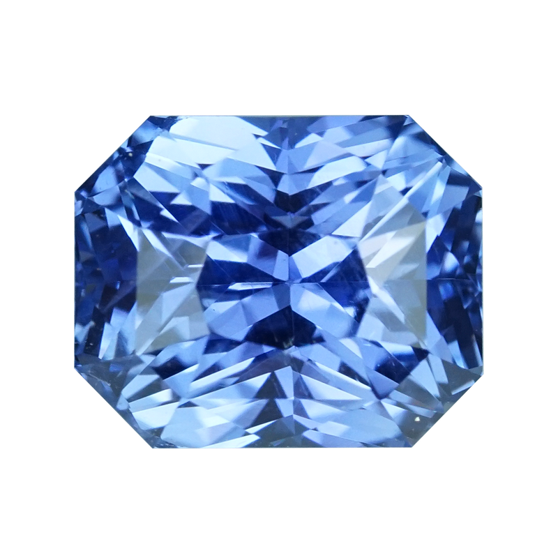 2.51 ct Cornflower Blue Sapphire Radiant Cut Unheated Ceylon