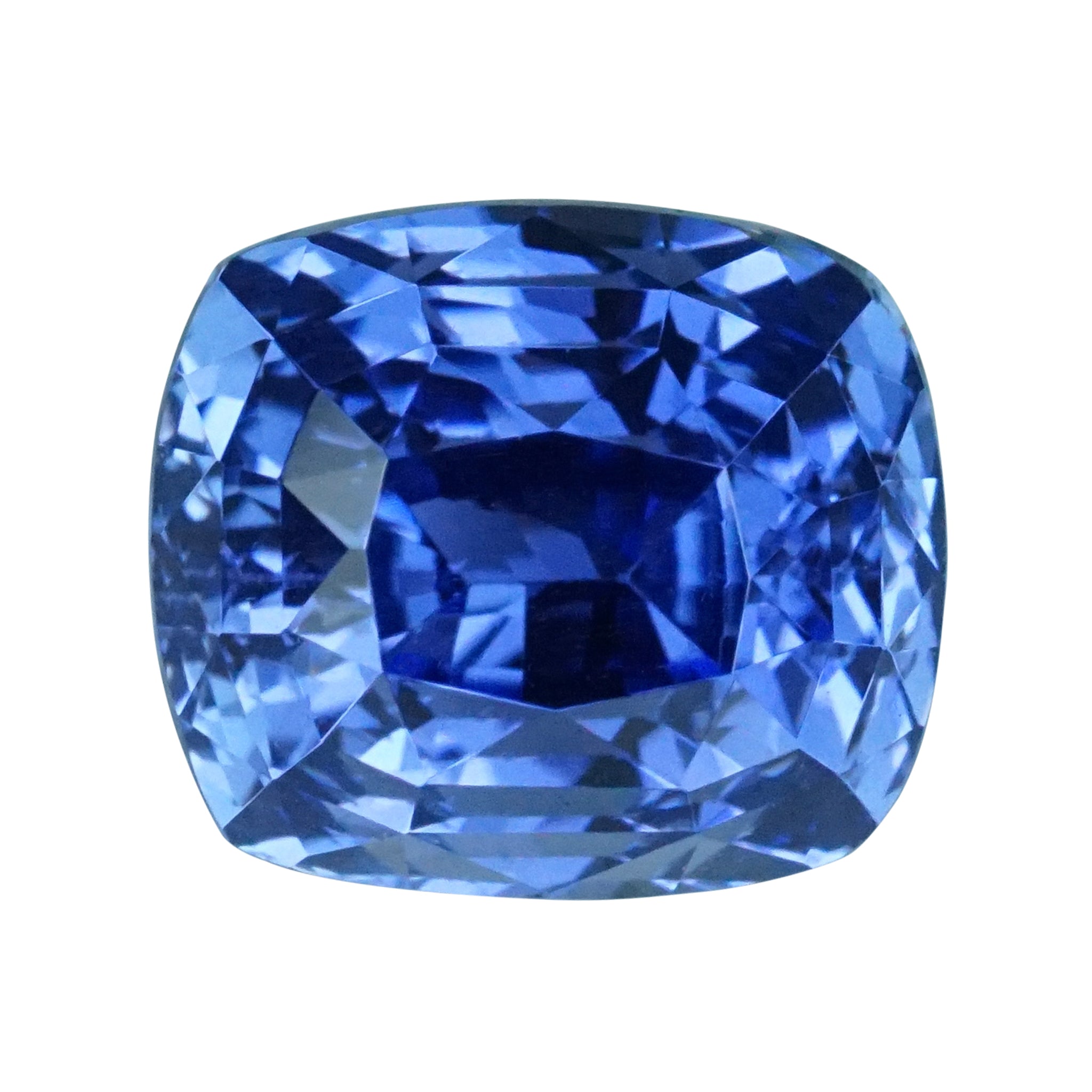 3.24 ct Cornflower Blue Cushion Sapphire GIA Certified Unheated