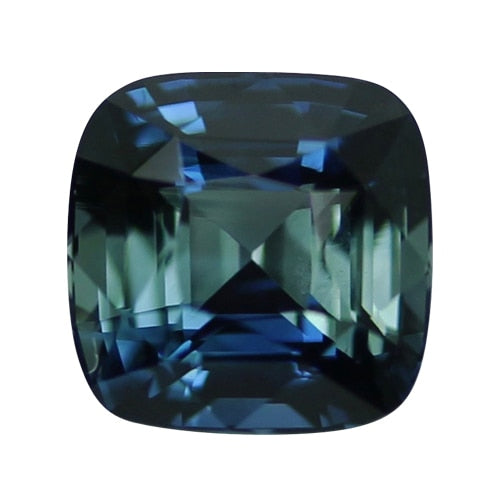 2.34 ct Blue Green Cushion Cut Natural Unheated Sapphire