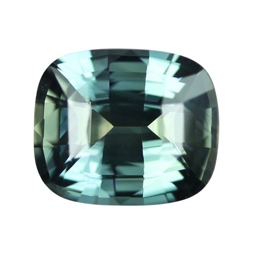 2.15 ct Cushion Blue Green Sapphire Certified Unheated