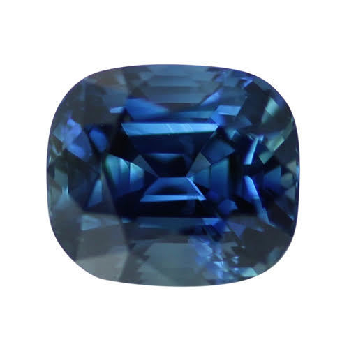 2.53 ct Greenish Blue Cushion Cut Natural Unheated Sapphire