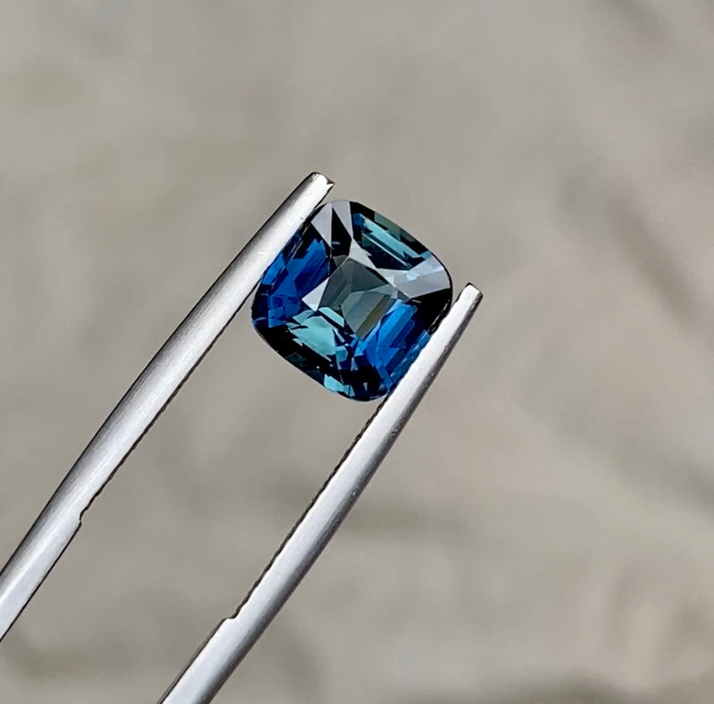 2.67 ct Cushion Teal Sapphire Certified Unheated