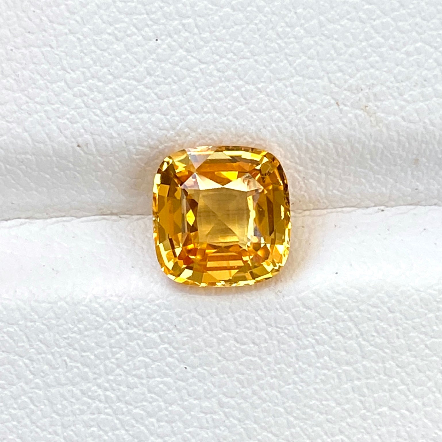 2.08 ct Vivid Apricot Yellow Sapphire Cushion Natural Heated