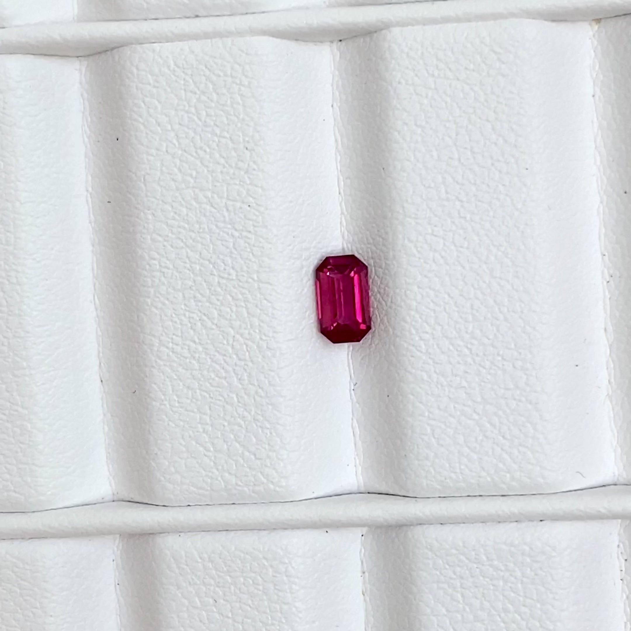 0.55 ct Pinkish Red Ruby Emerald Cut Natural Unheated Gems