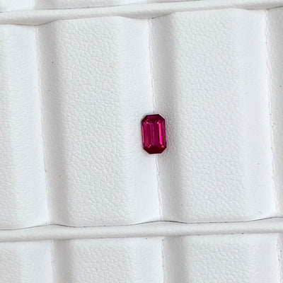 0.55 ct Pinkish Red Ruby Emerald Cut Natural Unheated Gems