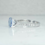 Sky Blue Sapphire Engagement Ring Diamond Band