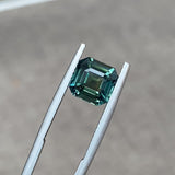 3.03 ct Square Emerald Cut Green Sapphire Certified Unheated