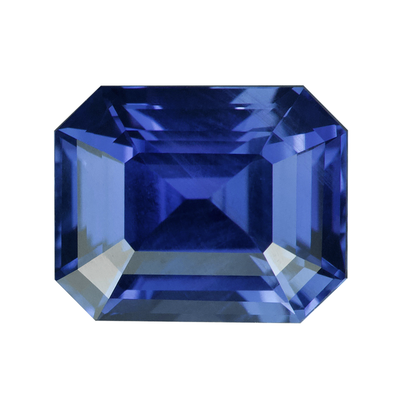 2.09 ct Blue Sapphire Emerald Cut Unheated Ceylon