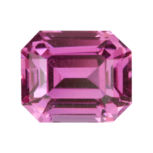 1.60 ct Hot Pink Emerald Cut Sapphire Natural Unheated