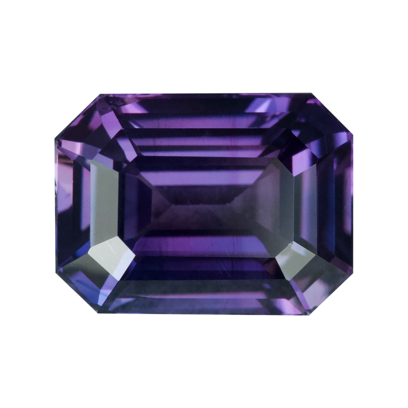 2.52 ct Purple Sapphire Emerald Cut Unheated Ceylon