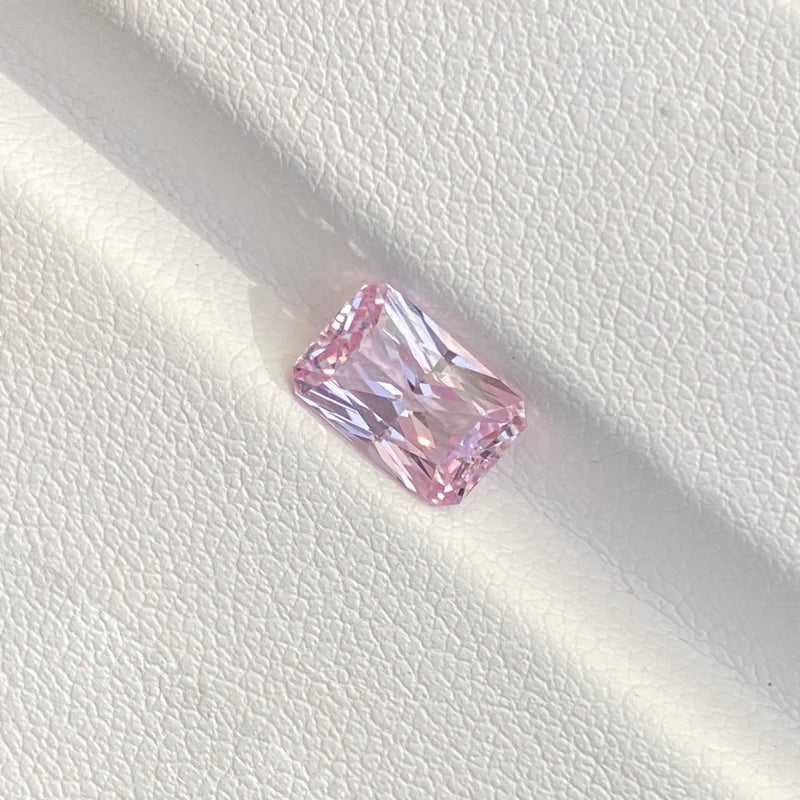 2.03 ct Peach Pink Sapphire Radiant Cut Natural Ceylon Heated