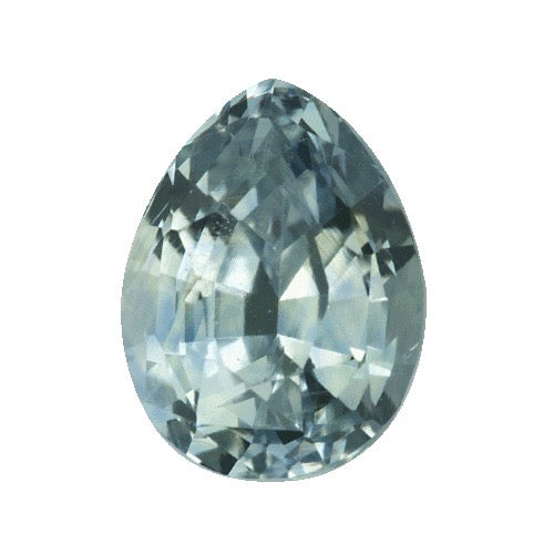 2.43 ct Pear Mint Grey Sapphire Certified Unheated