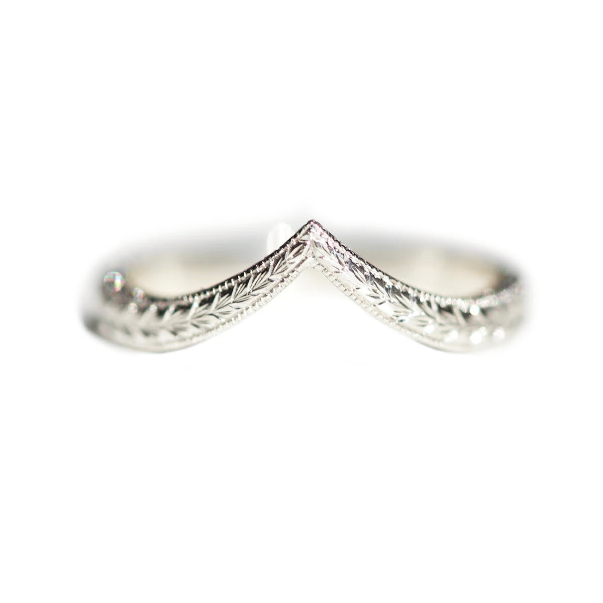 Hand Engraved Platinum Wedding Band