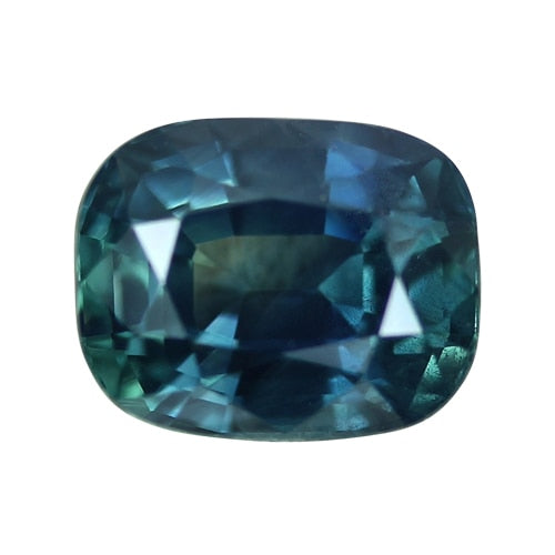 3.07 ct Cushion Blue Green Sapphire Certified Unheated