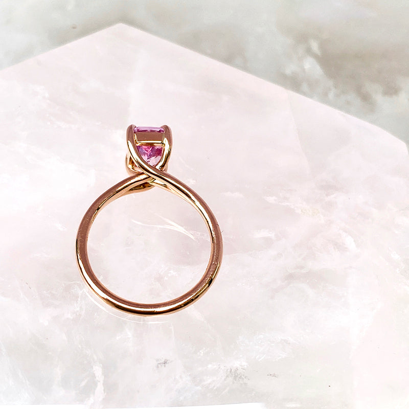 Lilac Sapphire Split Band Engagement Ring Rose Gold