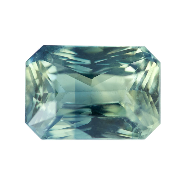 1.60 ct Mint Teal Green Sapphire Radiant Cut Natural Unheated