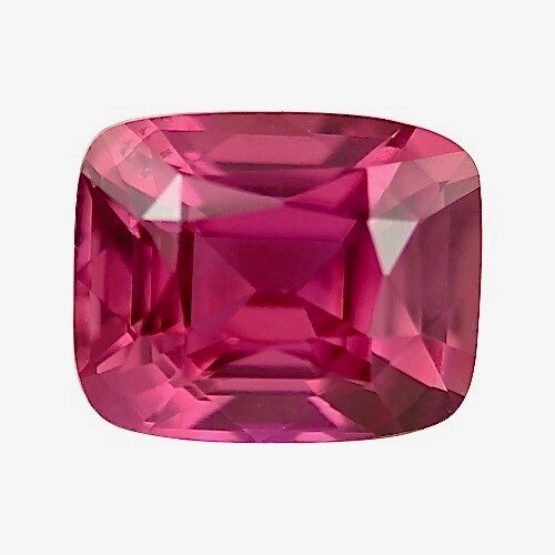 1.63 ct Vivid Reddish Pink Cushion Cut Natural Unheated Sapphire