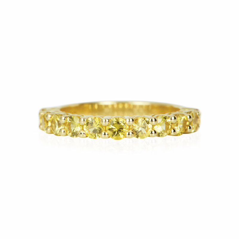 Yellow Sapphire Stacking Bands Half Circle Deliqa Gems