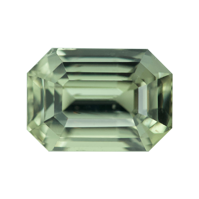 2.06 ct Olive Green Sapphire Emerald Cut Natural Unheated