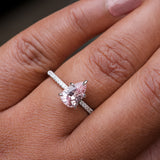 Pear Pink Sapphire Diamond Ring