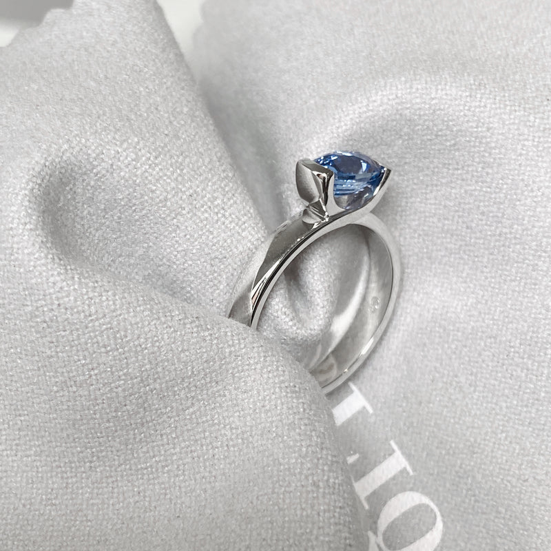 Blue Sapphire East West Ring