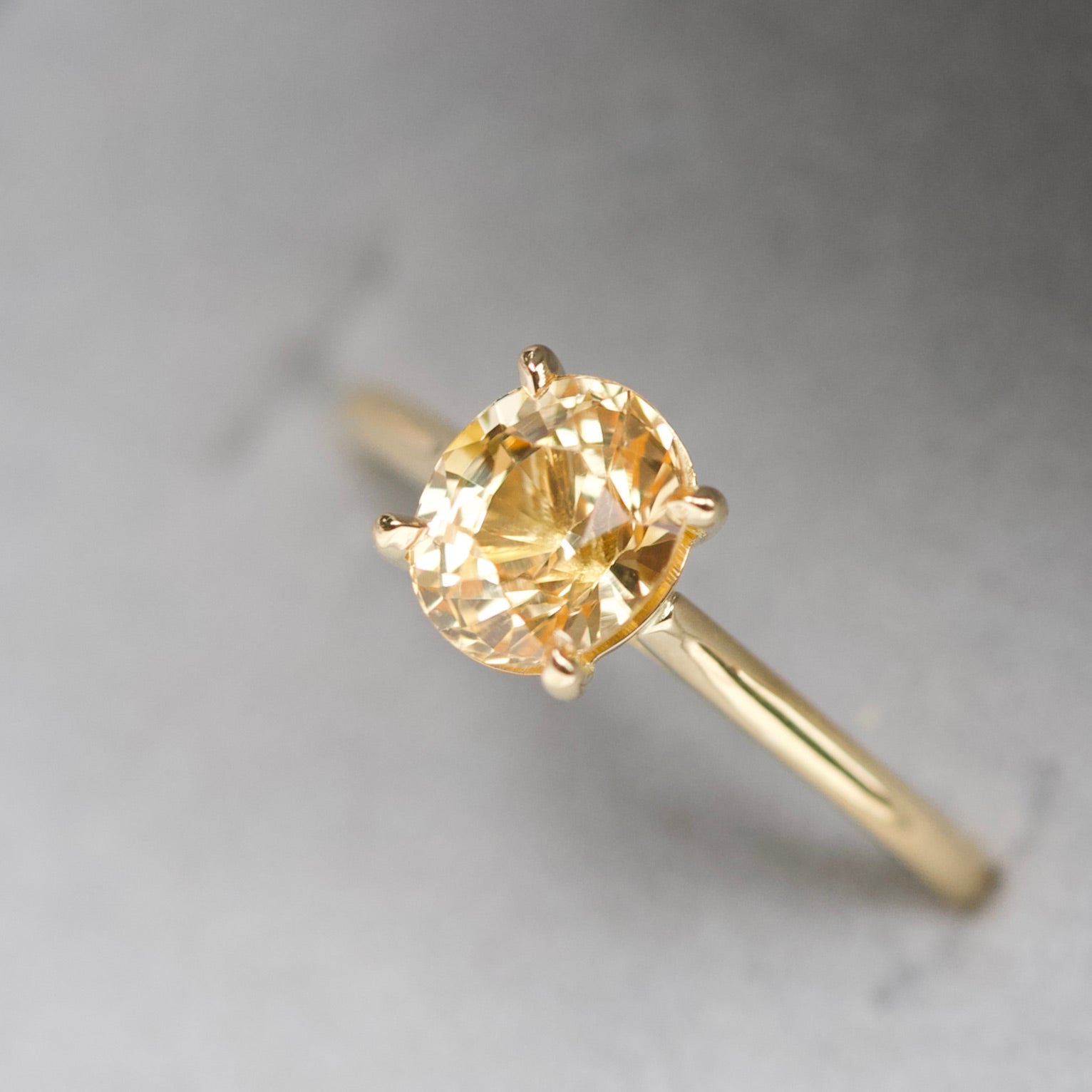 Yellow Sapphire Yellow Gold Solitaire Engagement Ring