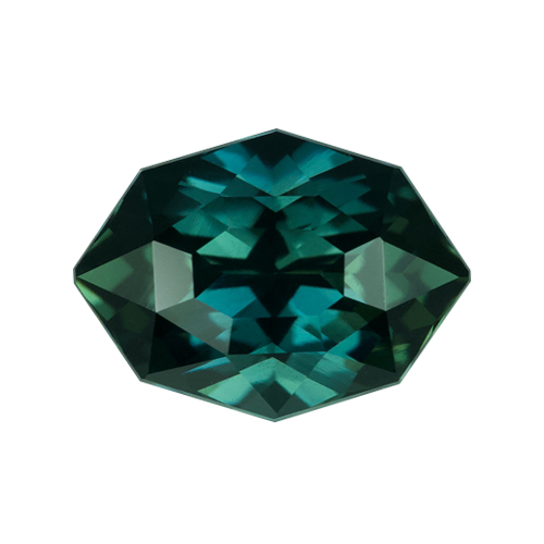 1.63 ct Fancy Mixed Cut Green Sapphire Certified Unheated