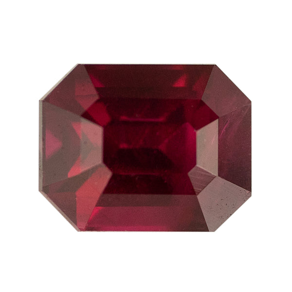0.53 ct Pigeon Blood Red Ruby Emerald Cut Natural Unheated