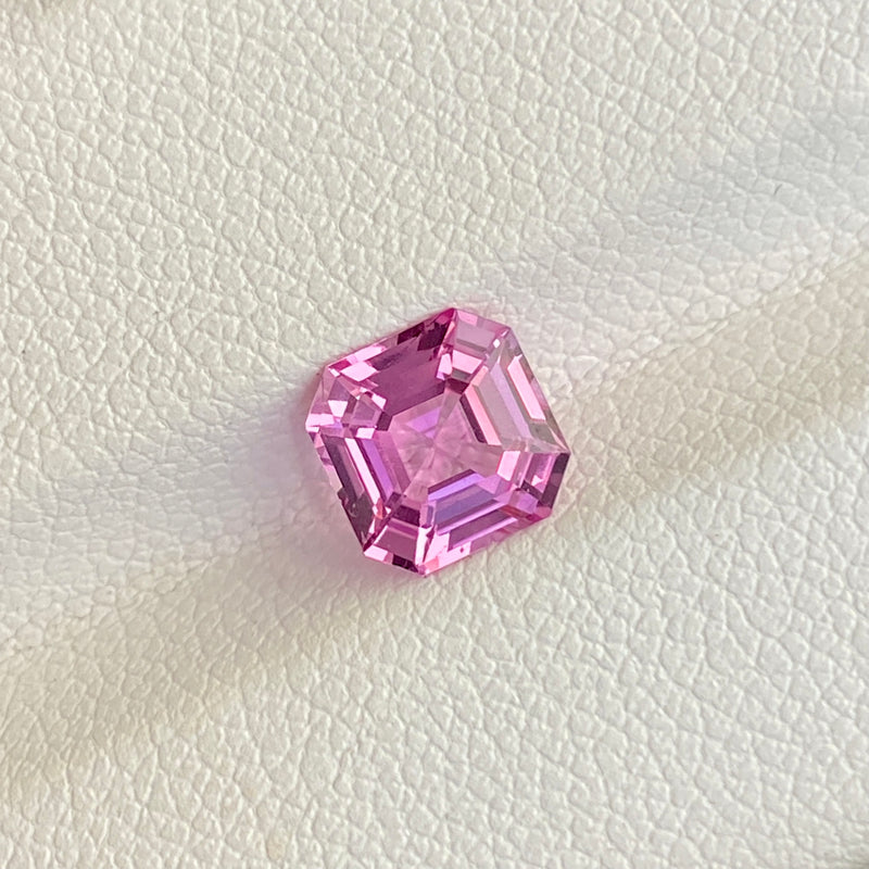 1.60 ct Pink Sapphire Asscher Natural Ceylon Unheated